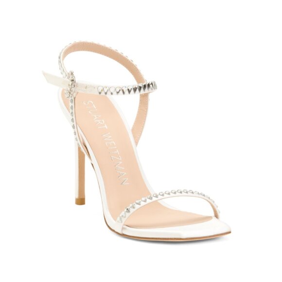 STUART WEITZMAN White Made In Spain Gemcut 100 Sandals - Picture 1 of 2